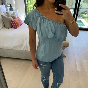 7 For All Mankind One Shoulder Top NWT